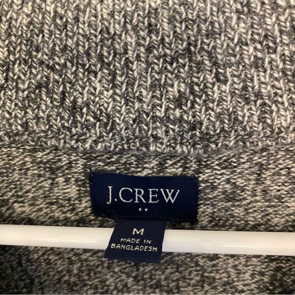 J Crew Supersoft lambswool blend mock neck zip sweater gray heathered marled M - Picture 5 of 11